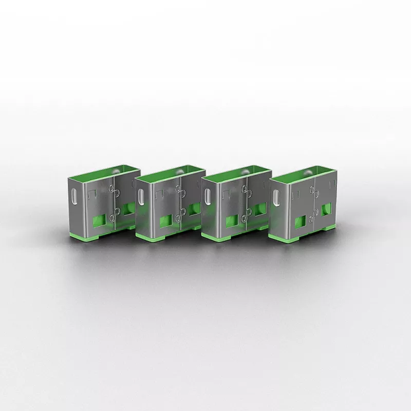 Pordiblokeerija Lindy USB-pordiblokeerija, 4 tk pakendis, värvikood: roheline