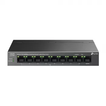 TP-Link LiteWave LS109P võrgulüliti haldamata Fast Ethernet (10/100) Power over Ethernet (PoE) Must