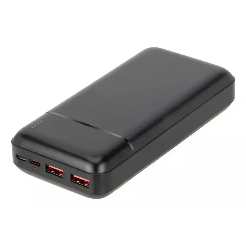 Portable Power Bank Rivacase VA2102 Lithium Polymer 20000 mAh, Quick Charge 3.0, 2×USB-A + 1×USB-C, 22.5 W, Must
