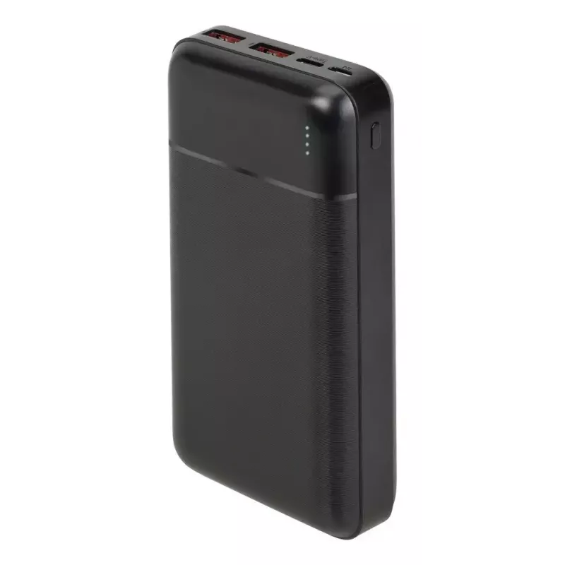 Portable Power Bank Rivacase VA2102 Lithium Polymer 20000 mAh, Quick Charge 3.0, 2×USB-A + 1×USB-C, 22.5 W, Must