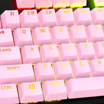 HyperX Full key Set Keycaps - PBT (roosa), klaviatuurikate, termoplastne polüester (PBT), 145 mm, 129 mm, 246 g, roosa