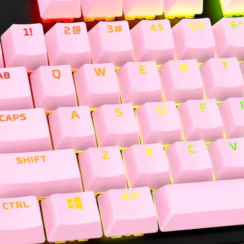 HyperX Full key Set Keycaps - PBT (roosa), klaviatuurikate, termoplastne polüester (PBT), 145 mm, 129 mm, 246 g, roosa