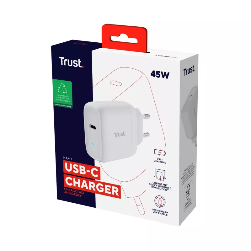 AC-laadija Trust Maxo 45W Universal Valge