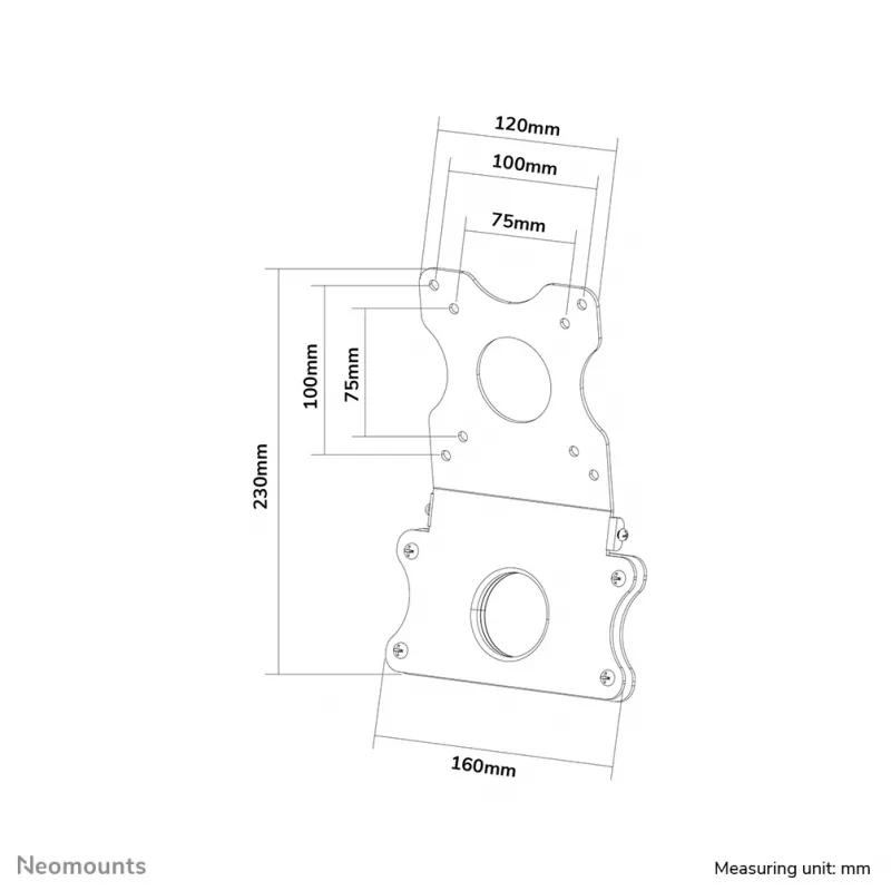 Neomounts FPMA-VESAMAC2127 iMac VESA adapterplaat, 21,5-27 tolli, VESA 75x75 / 100x100 mm, max 15 kg, teras, 730 g, hõbedane