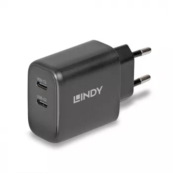 Lindy 65W USB 2 x Type C GaN laadija 73438