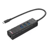 USB-jaotur Lindy USB 3.2 Type C Hub ja Gigabit Etherneti muundur