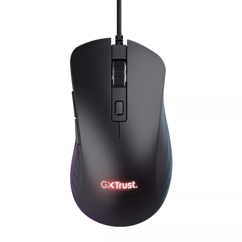 Trust GXT924 YBAR+ mängurihiir, paremakäeline, USB Type-A, optiline, 25600 DPI, must