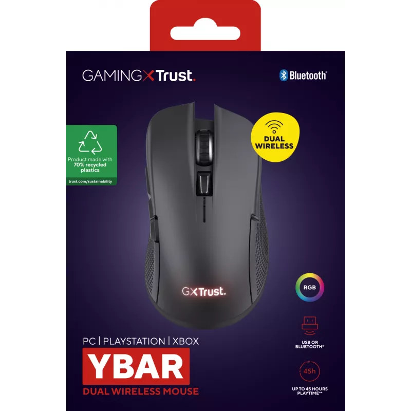 Trust GXT 931 Ybar hiir Mängimiseks Paremakäeline Bluetooth Laser 7200 DPI