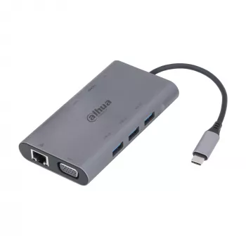 Dahua Technology 9-in-1 USB 3.1 USB-C dokkimisjaam: USB 3.0, HDMI, RJ45, VGA, SD/TF, PD