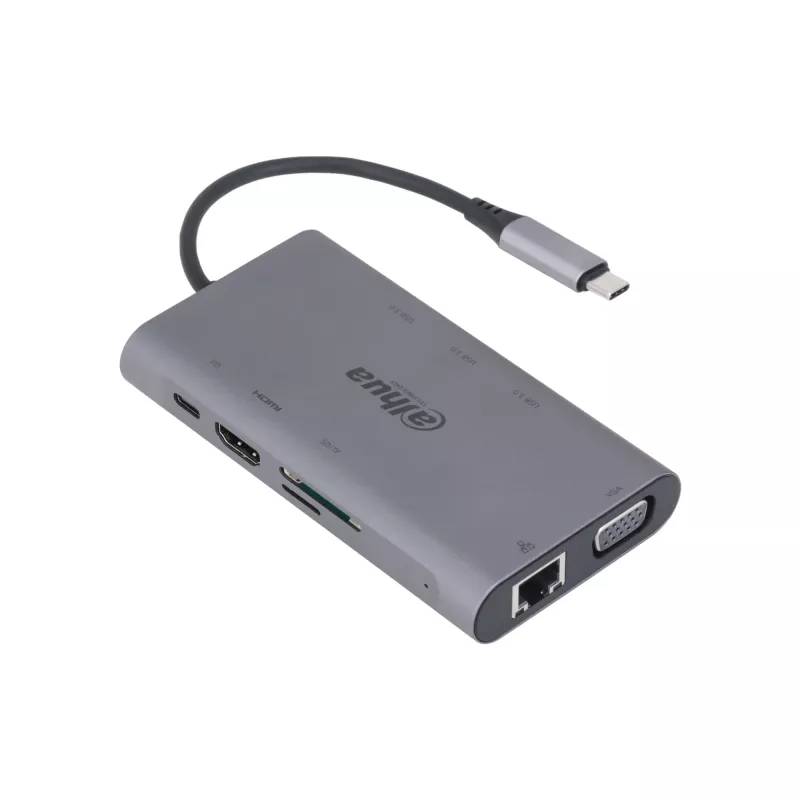 Dahua Technology 9-in-1 USB 3.1 USB-C dokkimisjaam: USB 3.0, HDMI, RJ45, VGA, SD/TF, PD