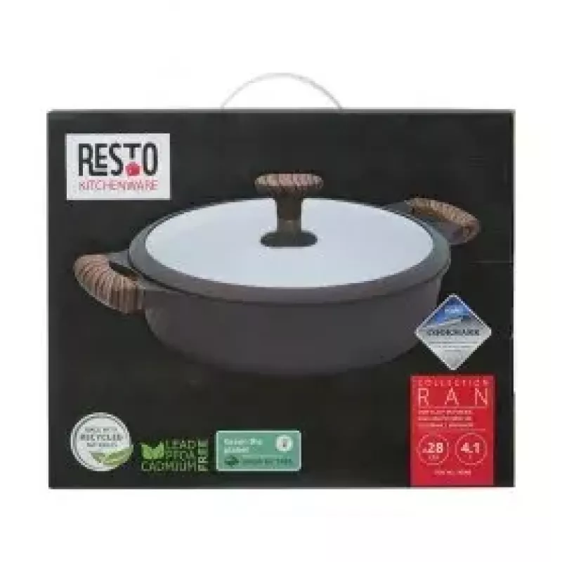 Resto Kitchenware 93906 universaalne pott, must alumiinium, 4,1 l, 28 cm