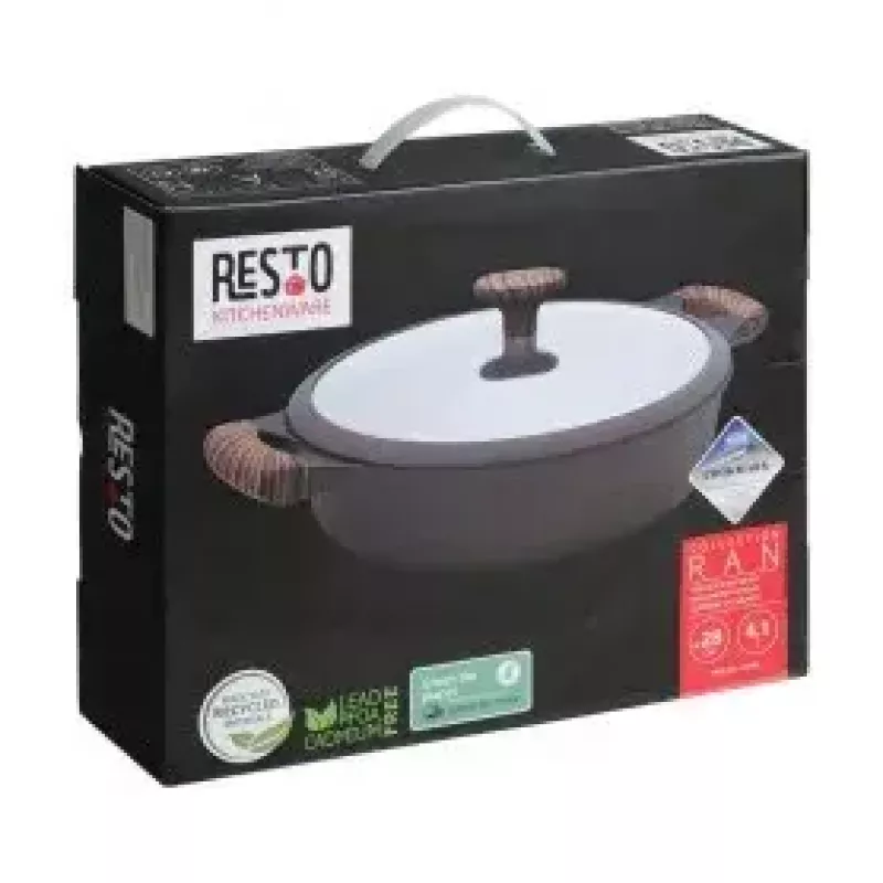 Resto Kitchenware 93906 universaalne pott, must alumiinium, 4,1 l, 28 cm