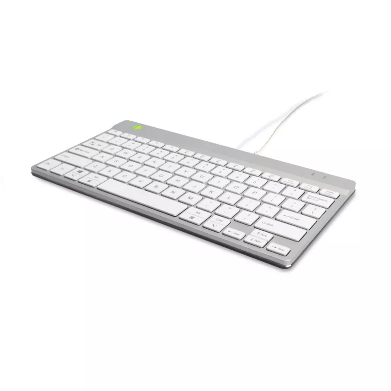 R-Go Tools ergonoomiline klaviatuur R-Go Compact Break, kompaktne klaviatuur koos pausitarkvaraga, QWERTY (US), juhtmega, valge