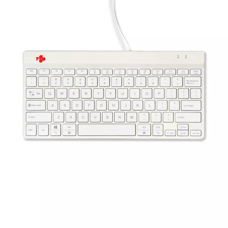 R-Go Tools ergonoomiline klaviatuur R-Go Compact Break, kompaktne klaviatuur koos pausitarkvaraga, QWERTY (US), juhtmega, valge
