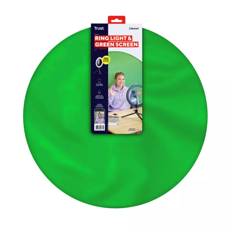 Valgustusrõngas LED Trust Maku+ must roheline 24881