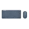 Trust Lyra klaviatuur, hiir kaasas, kontor, RF-juhtmevaba + Bluetooth, QWERTY, USA inglise keel, sinine