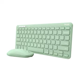 Trust Lyra klaviatuur hiirega Office RF Wireless + Bluetooth QWERTY USA inglise Roheline