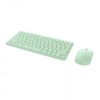 Trust Lyra klaviatuur hiirega Office RF Wireless + Bluetooth QWERTY USA inglise Roheline