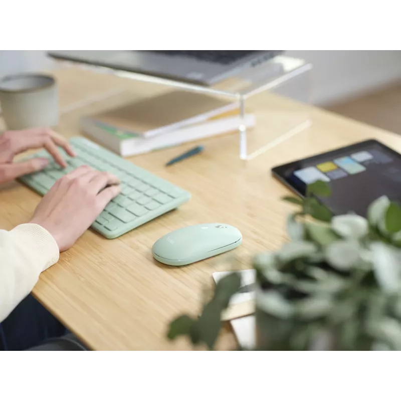 Trust Lyra klaviatuur hiirega Office RF Wireless + Bluetooth QWERTY USA inglise Roheline