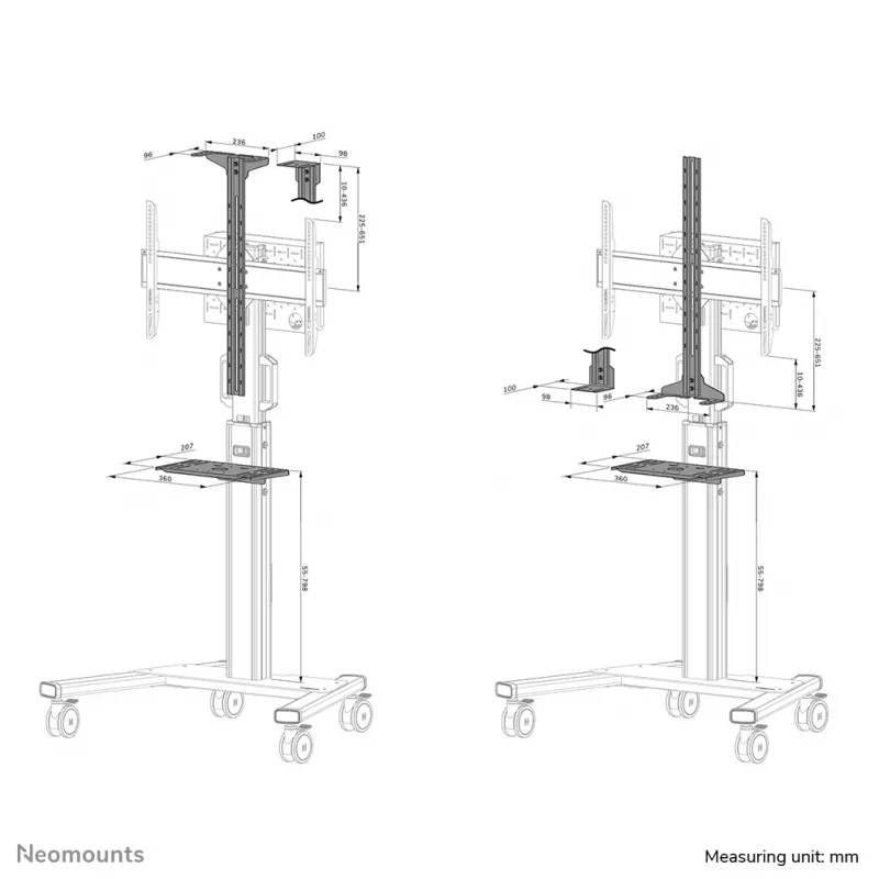 Neomounts AFLS-825WH1 videobaari ja multimeedia komplekt - universaalne