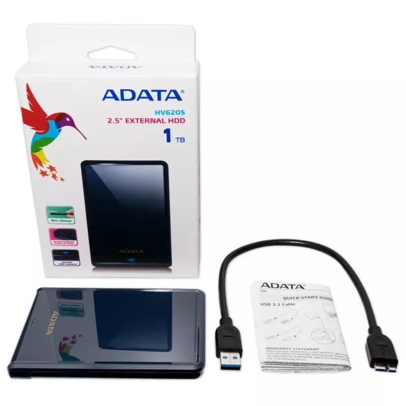 ADATA HV620S väline kõvaketas 1 TB 2,5-tolline Micro-USB B 3.2 Gen 1 (3.1 Gen 1) Sinine