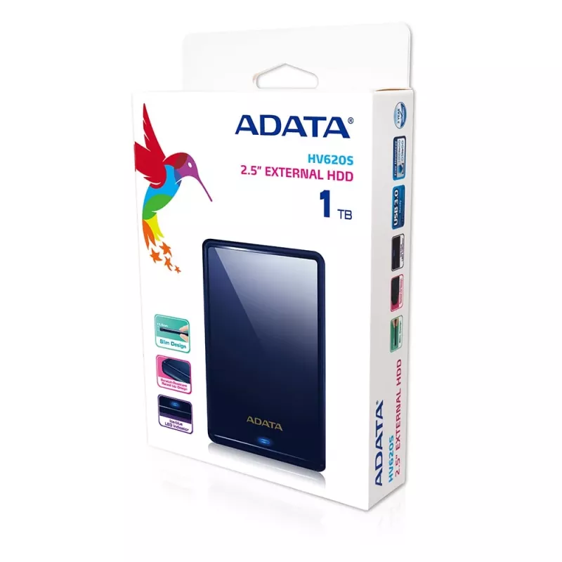 ADATA HV620S väline kõvaketas 1 TB 2,5-tolline Micro-USB B 3.2 Gen 1 (3.1 Gen 1) Sinine