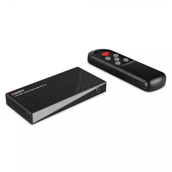 Lindy 3 pordiga HDMI 8K60 lüliti HDMI USB Micro-USB Must 4320p 48 Gbit/s