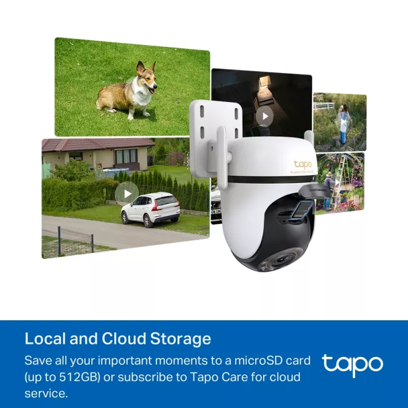 TP-Link välispanoraam-/kallutusega turvakaamera Wi-Fi kaudu SPETS: 3K 5MP (2880x1620), 2,4 GHz, 2 × välisantenni, 1 × Ethernet-port, horisontaalne 360°