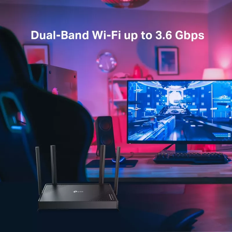 TP-Link Archer BE220 juhtmevaba ruuter Gigabit Ethernet Kahesageduslik (2,4 GHz / 5 GHz) Must