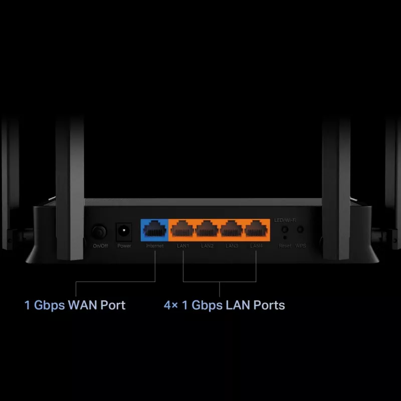 TP-Link Archer BE220 juhtmevaba ruuter Gigabit Ethernet Kahesageduslik (2,4 GHz / 5 GHz) Must