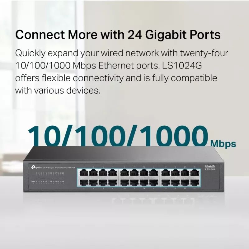 TP-Link LS1024G võrgulüliti Haldamata Gigabit Ethernet (10/100/1000) Must