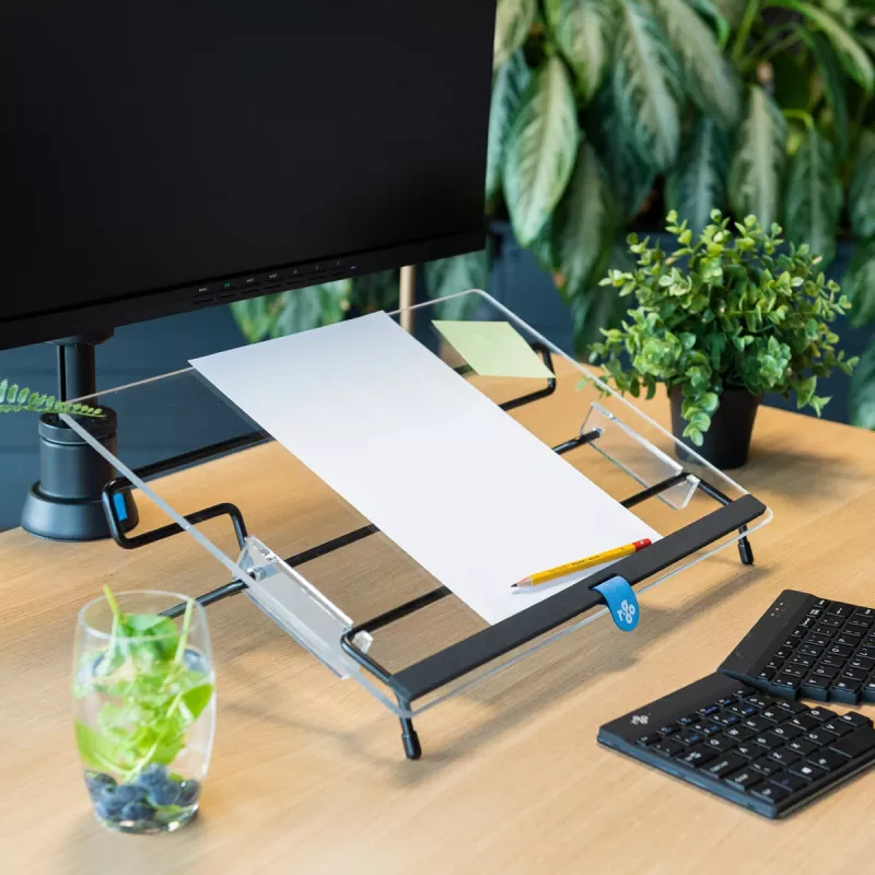 R-Go Tools Dokumendihoidja R-Go Flex Read, ergonoomiline, pehme poroloonist randmetoega, läbipaistev akrüül