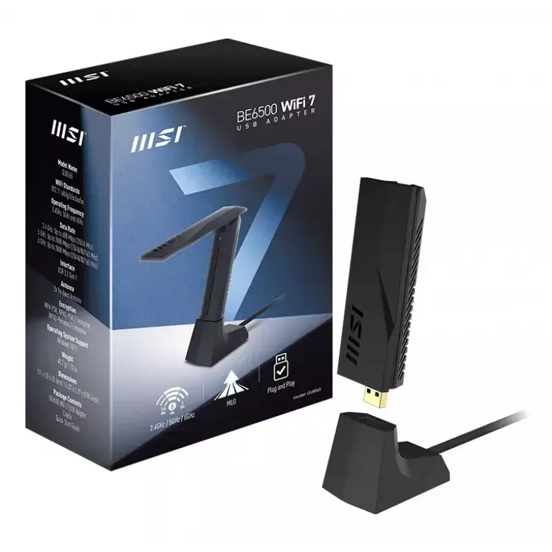 USB-pulk MSI BE6500 WiFi7 USB 3.2 Gen 1 Dongle, must
