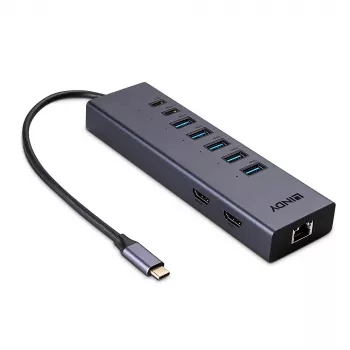 Dokkimisjaam Lindy DST-Mini Duo USB-C sülearvuti minidokkimisjaam 2x 4K HDMI