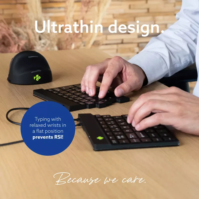 R-Go Tools Ergonomic klaviatuur R-Go Split Break v2 with break software, ergonomic split klaviatuur, QWERTY (US), Wired, Must