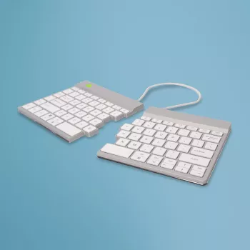 R-Go Tools Ergonoomiline klaviatuur R-Go Split Break koos pausitarkvaraga, ergonoomiline poolitatud klaviatuur, QWERTY (US), Bluetooth, valge
