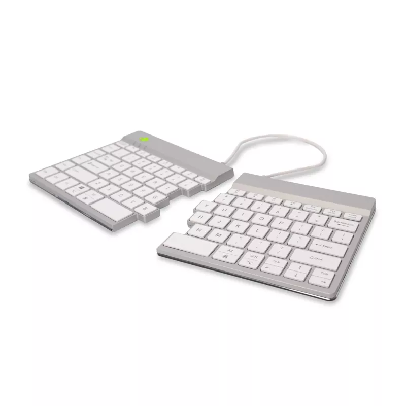 R-Go Tools Ergonoomiline klaviatuur R-Go Split Break koos pausitarkvaraga, ergonoomiline poolitatud klaviatuur, QWERTY (US), Bluetooth, valge