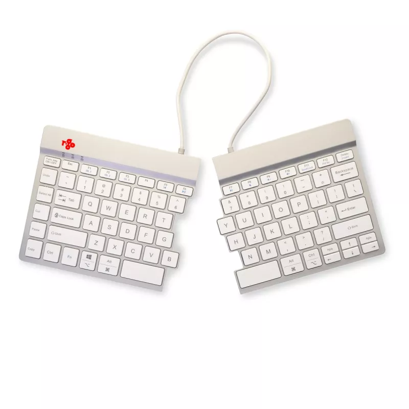 R-Go Tools Ergonoomiline klaviatuur R-Go Split Break koos pausitarkvaraga, ergonoomiline poolitatud klaviatuur, QWERTY (US), Bluetooth, valge