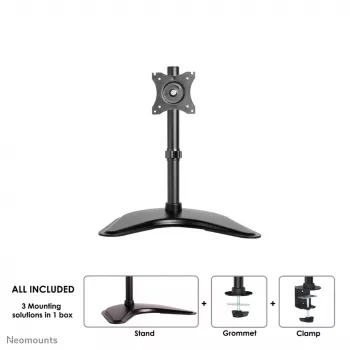 Neomounts NM-D335Must Monitorialus 10-30 tolli, Klamber/Vabaltseisev/Läbiviik, 10 kg, 25,4 cm (10 tolli), 76,2 cm (30 tolli), 100 x 100 mm, Must