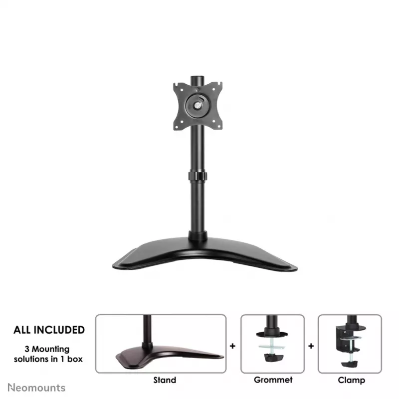 Neomounts NM-D335Must Monitorialus 10-30 tolli, Klamber/Vabaltseisev/Läbiviik, 10 kg, 25,4 cm (10 tolli), 76,2 cm (30 tolli), 100 x 100 mm, Must