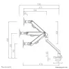 Neomounts FPMA-D750SILVER2 monitori käsi 10-32 tolli - gaasvedru - topfix - 180°-stop