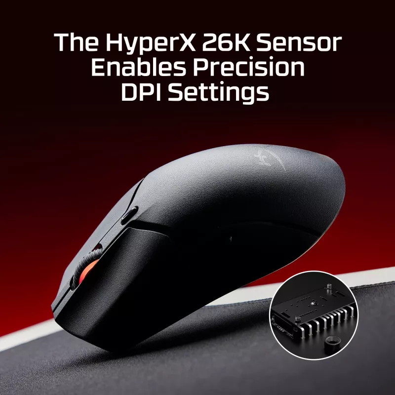 Juhtmevaba mänguriir KINGSTON HyperX Pulsefire Haste 2 Mini — mõlemakäeline, 26 000 DPI, RF/Bluetooth/USB