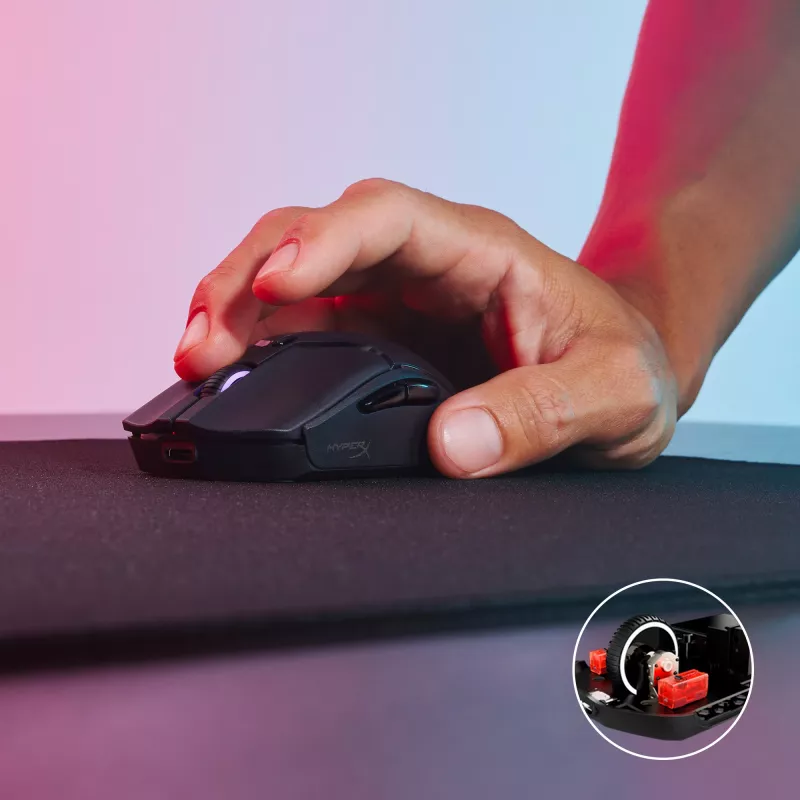 Juhtmevaba mänguriir KINGSTON HyperX Pulsefire Haste 2 Mini — mõlemakäeline, 26 000 DPI, RF/Bluetooth/USB