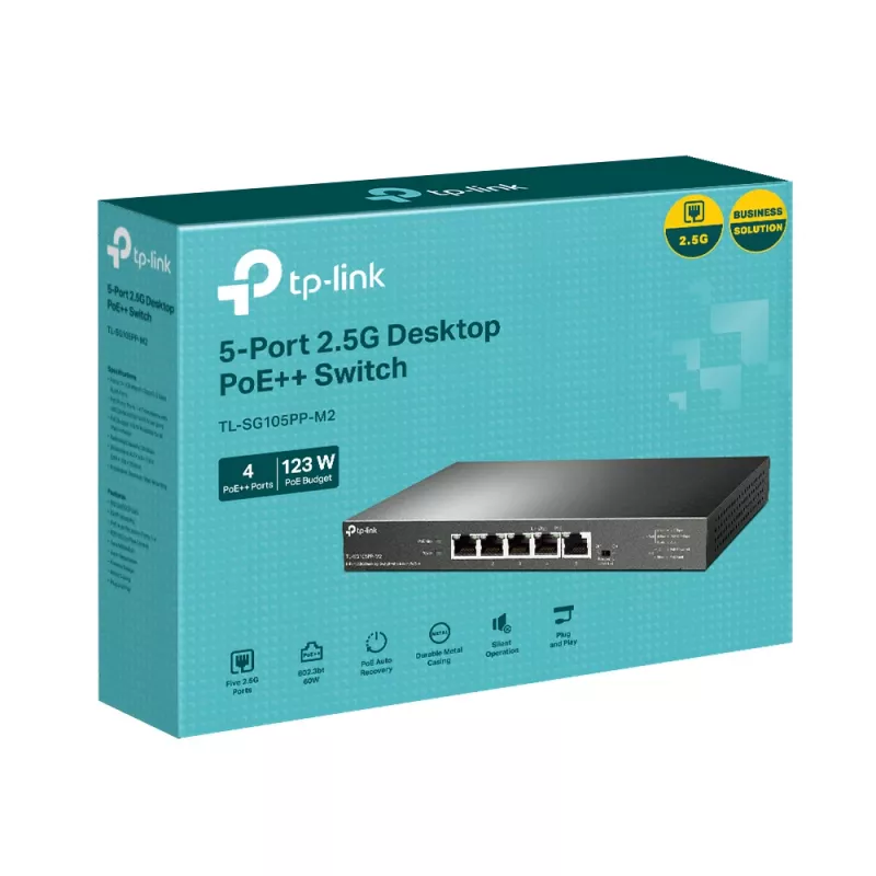 TP-Link 5-pordiline 2.5G lauaarvuti lüliti 4-pordilise PoE++-ga, haldamata