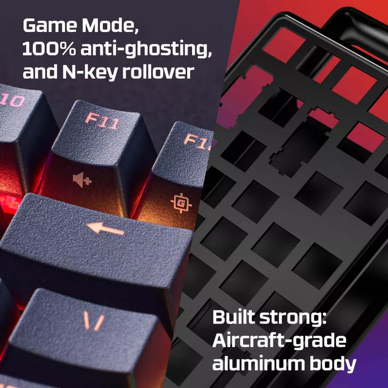 HyperX Alloy Origins Core – mehaaniline mänguriklaviatuur – HX Blue (USA paigutus)