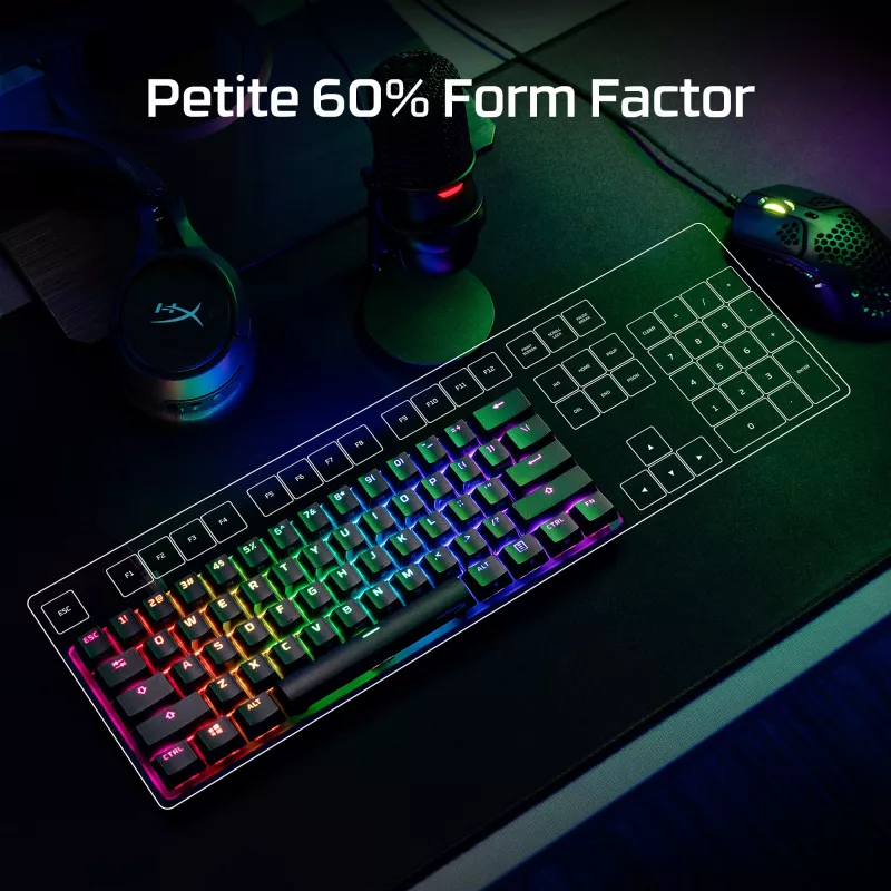 HyperX Alloy Origins 60 - mehaaniline mänguklaviatuur - HX Red (US paigutus)