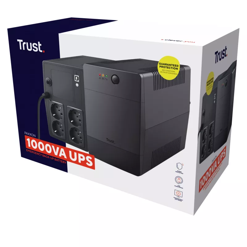 Trust Paxxon katkematu toiteallikas (UPS) 1 kVA 600 W 4 vahelduvvoolu pistikupesa