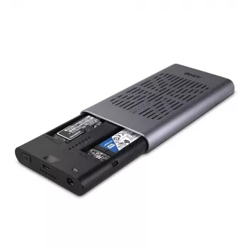 Lindy USB 3.2 Gen 2x2 kahe M.2 NVMe SSD-korpuse kloonimisfunktsiooniga