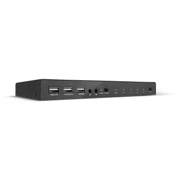 Lindy KVM-lüliti HDMI 18G USB 2.0 Audio 4 pordiga 4K Ultra HD