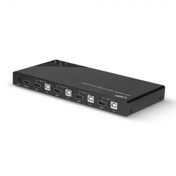 Lindy KVM-lüliti HDMI 18G USB 2.0 Audio 4 pordiga 4K Ultra HD
